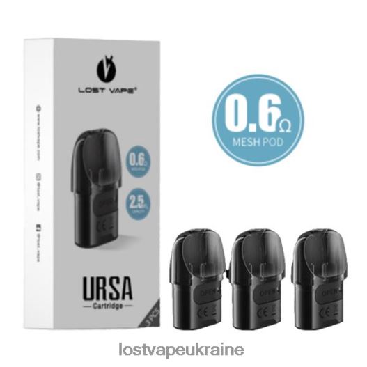Lost Vape URSA заміна стручків | 2,5 мл (3 шт.) чорний 0,6 Ом - Lost Vape Wholesale D6822N6