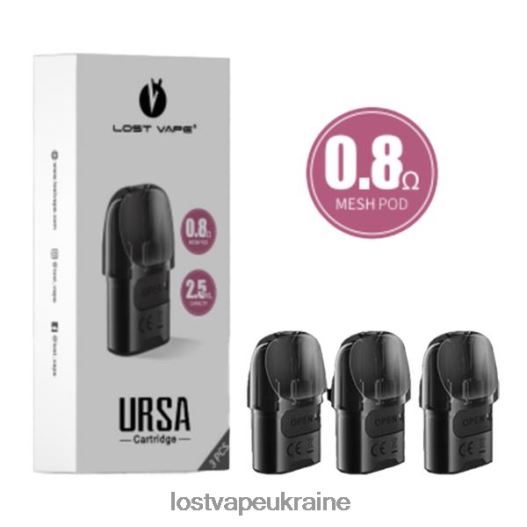 Lost Vape URSA заміна стручків | 2,5 мл (3 шт.) чорний 0,8 Ом - Lost Vape Customer Service D6822N123